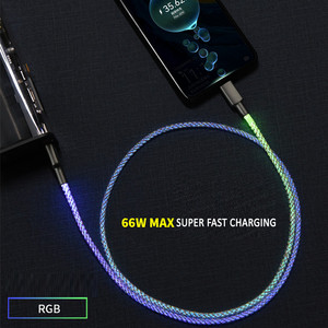 2022มาใหม่ RGB 6A <span class=keywords><strong>สาย</strong></span> USB C ประเภท C <span class=keywords><strong>สาย</strong></span>ชาร์จสว่างขึ้นนำ<span class=keywords><strong>สาย</strong></span>เคเบิลไหล - Product Image 3