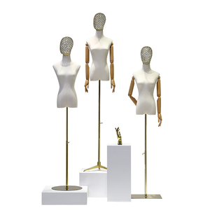 Maniquí <span class=keywords><strong>de</strong></span> lino <span class=keywords><strong>de</strong></span> medio cuerpo ajustable <span class=keywords><strong>para</strong></span> mujer, modelo <span class=keywords><strong>de</strong></span> <span class=keywords><strong>ropa</strong></span> hermosa con cabeza <span class=keywords><strong>de</strong></span> <span class=keywords><strong>alambre</strong></span> hueco <span class=keywords><strong>para</strong></span> exhibición <span class=keywords><strong>de</strong></span> ventana - Product Image 2