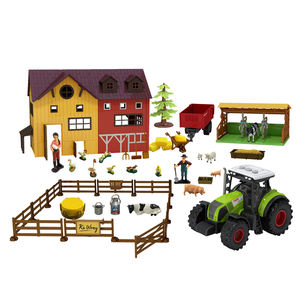 Simulation de jeu 101 pièces bricolage en plastique petit animal <span class=keywords><strong>ferme</strong></span> maison <span class=keywords><strong>tracteur</strong></span> modèle jouets pour enfants - Product Image 1
