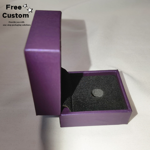 Handcrafted <b>Magnetic</b> Suction Anti-Flip Leather Box Reusable Gold Logo Embossed Metal Crafts-Hot-Pressed Matt Lamination Gift - Product Image 1