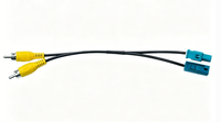 Adaptateur de câblage de caméra OEM pour voiture, connecteur FAKRA mâle/femelle, double RCA mâle, câble de rétrofit pour véhicule de 30 cm