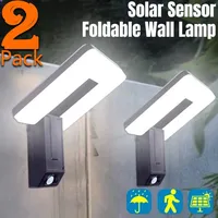 Lampe solaire LED pliable pour l'extérieur, lampe murale étanche, projecteurs, capteur de mouvement, 3 modes, éclairage de rue, décoration de jardin