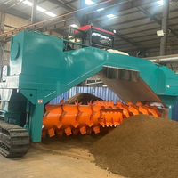 Maxton Windrow Crawler Compost Turner : Machine de retournement de compost et d'engrais de type chenillé, facile à utiliser, pour la fermentation du fumier animal