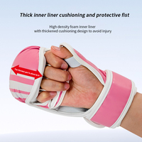 Gants de boxe MMA demi-doigts en gros, absorption des chocs, rembourrage épais en mousse, support de poignet réglable pour l'entraînement aux arts martiaux