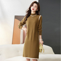 Nouvelle Arrivée Robe Pull Femme Col Rond Manches Longues Ceinture Élégante Super Douce Haute Qualité