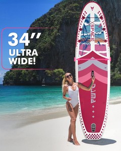 กระดานยืนพายแบบเป่าลม ดีไซน์ใหม่ Inflavel Sup สำหรับครอบครัว เล่นเซิร์ฟในน้ำ รุ่น DM25/2 ดีไซน์กว้างพิเศษ ขนาด 34 นิ้ว - Product Image 1