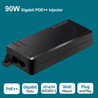 Inyector Activo PoE PSE90BT-2.5G PlusPOE de 90W y 2.5Gbps, PoE++ Estándar IEEE802.3af/at/bt, 54-57V, Protección Completa Contra Sobretensión/Sobrecorriente