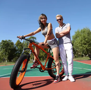 Vélo de montagne tout-terrain Conqueror Dazzling Gold à pneus larges, 7-27 vitesses, suspension avant, freins à disque doubles, roues en aluminium, complet - Product Image 5