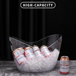Vente en gros DD1607 Seau à champagne en plastique acrylique pour accessoires de bar à cocktails, fêtes de bière et de vin, seau à glace - Product Image 3