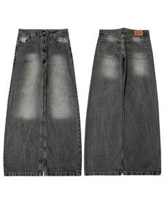 Jeans en denim délavé de qualité supérieure 100% coton, coupe ample, streetwear pour hommes, effet délavé, jeans pour hommes - Product Image 5
