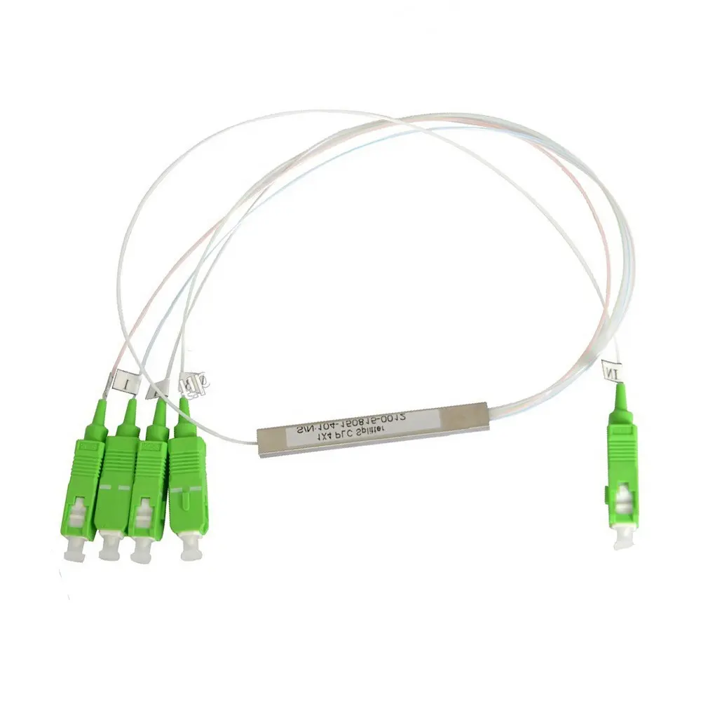 1x2 1x4 1x8 1x16 serat optik plc splitter kabel tabung baja 2 cara 4way 8 16 cara PLC Telecom grade green APC fiber optic Splitter