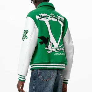 Fabriek Groothandel Vintage Mode Stijl Vluchtjas School College Unisex Bomber Honkbal Varsity Jack