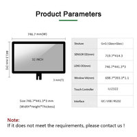 Panel de Pantalla Táctil para Kiosco de 32 Pulgadas, Grado Comercial, PCAP, Compatible con Uso con Guantes