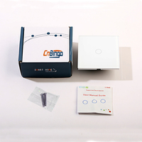 Bingoelec Interrupteur Tactile Intelligent Maison Intelligente, 500W, 1/2/3/4 Gang, Filaire Unique, Norme Européenne, pour Lumière Murale