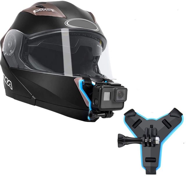 Hot Selling Motorcycle Helmet Chin Mount Compatible with GoPro Hero 9 8 7 6 5 SJCAM/DJI OSMO Action/YI Action Camera