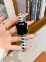 Bracelet en métal de forme irrégulière IVANHOE pour Apple Watch toutes séries, bracelet en métal poli de qualité supérieure, look chic et luxueux
