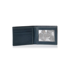 Portefeuille fin pour homme en cuir véritable avec trois emplacements pour cartes de crédit, fenêtre d'identification et poche pour billets, design fin - Product Image 6