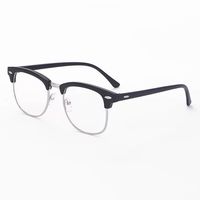 Lunettes de vue unisexes fines, montures carrées en métal noir, verres transparents anti-lumière bleue, lunettes de lecture sur ordonnance moins 250