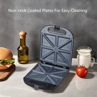 Machine à sandwichs 4 tranches sans PFAS, non toxique, avec revêtement céramique sain sans BPA, pour petit-déjeuner, chauffage uniforme, grille-pain domestique