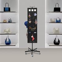 Présentoir de sol rotatif en métal à 3 faces pour bijoux, porte-clés, fournitures d'artisanat, support pour aimants de réfrigérateur