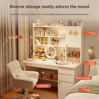 Bureau d'étude pour étudiants, bureau intégré avec étagère et bibliothèque, bureau d'ordinateur pour chambre à coucher, bureau multifonctionnel en MDF
