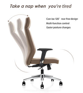 Moderna Poltrona da Ufficio di Lusso con Schienale Alto Girevole Ergonomica in Ecopelle Elegante per CEO Presidente Manager e Dirigente - Product Image 4