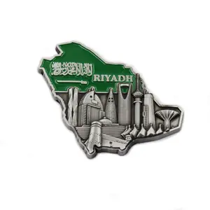 3D בולט ערב הסעודית Custom בניין מקרר מגנט עבור ריאד עיר מפה