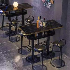 Modern <b>Outdoor</b> <b>Bar</b> Cafe Table Chair Set Coffee Table with Storage Drawer Industrial <b>Bar</b> Chair Durable Stainless Steel <b>Stool</b> - Product Image 4