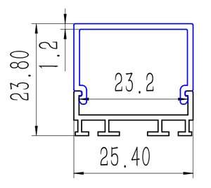 Profilé en aluminium SDW25.4X23.8 <span class=keywords><strong>Série</strong></span> 6000 pour éclairage LED - Product Image 3