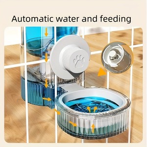 Büyük kapasiteli otomatik <span class=keywords><strong>Pet</strong></span> gıda ve su sebili asılı katı plastik köpek ve kedi besleyici/Waterer seti yerçekimi köpek otomatik kase - Product Image 6