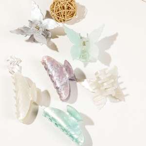 批发可爱亚克力7.5厘米热卖蝴蝶七彩超级仙女蝴蝶夹亚克力发爪 - Product Image 6