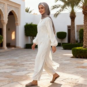 Nouvelle conception, tissu de haute qualité, tissage d'abayas pour femmes musulmanes, robe modeste sur mesure, fournisseur en gros en Chine - Product Image 4