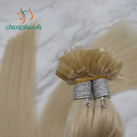 Nouvelle tendance nouvelle extension de cheveux à pointe plate pré-collée, extension de cheveux de couleur foncée douce et fine