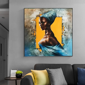 <span class=keywords><strong>Donna</strong></span> africana ritratto femminile ragazza nera bellezza olio arte ragazza ritratto viso originale regina pittura a olio per la decorazione della parete <span class=keywords><strong>di</strong></span> casa - Product Image 5