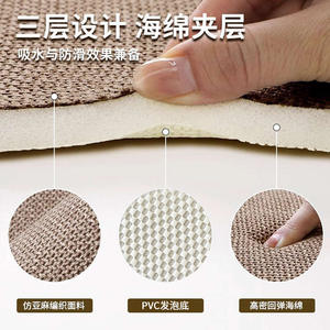 Alfombra de Baño de Espuma Viscoelástica, Rectangular, de Color Sólido, de Fibra de Poliéster Absorbente, Antideslizante, Diseño Minimalista - Product Image 4