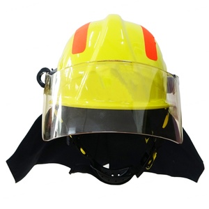 Casque de pompier jaune personnalisable en gros, certifié 3C, résistant au feu, anti-écrasement, avec fentes, 4 unités - Product Image 5