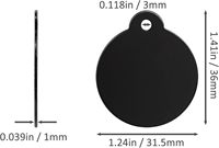 StayMax Aluminium Personnalisable Digital Animal Laser Gravure Blanks Tags Stamping Blanks 25 Pack Diamètre 1.24 Inch (Noir)