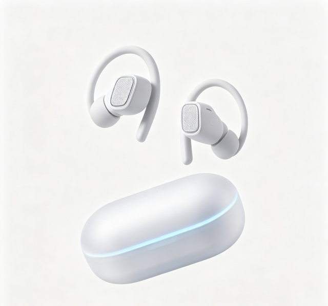 Silicone Ear Hook Sports Wireless Earbuds with Glowing Charging Case