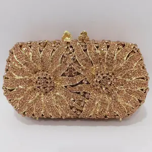 Роскошная вечерняя сумочка с кристаллами, Женский праздничный кошелек с цветами и бриллиантами, дамские сумочки на цепочке, свадебная сумка, повседневные клатчи