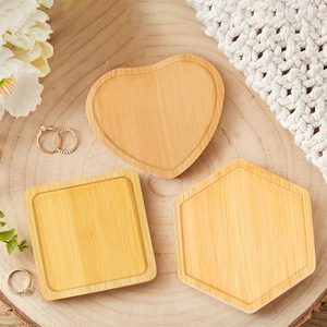 Posavasos de Bambú Alishan, Forma de Corazón, Cuadrada y Hexagonal, Aislantes del Calor, para Café, Bebidas, Decoración del Hogar - Product Image 1