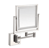 Miroirs de maquillage portables pliables avec lumières LED, forme murale intelligente, pour salle de bains