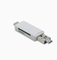 Lecteur de cartes multifonction OTG en gros d'usine, cartes TF/SD, USB 2.0, cinq-en-un, exclusif, transfrontalier, externe pour téléphone portable