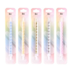 Paris Roman Style Spiral Birthday <b>Candle</b> Pastel Color Paraffin Single <b>Wick</b> Cake Decoration Paper Card Pack - Product Image 5