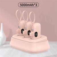 Pengisi Daya Ponsel Bisnis, Power Bank Bersama 5000mAh*3, Stasiun Pengisian Daya Multi Port