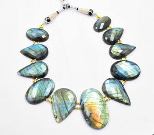 Collar de cuentas de labradorita de estilo clásico, cadena de perlas de agua dulce para collares de cuentas de moda de fiesta - Product Image 2