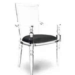cushion dining chair Suppliers-HOT Factory wholesale Customized Modern Arm Acrylic Dining Chair With Cushion