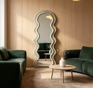 Tendencia 2025 – ¿Qué es lo que hace especial este espejo de cuerpo entero de lujo estilo Art Deco? Marco de Terciopelo Hecho a Mano, Ecológico e Irrompible para Pared - Product Image 2