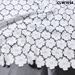 Elegante blanco soluble en agua tela de encaje bordado Sexy hueco tejido guipur cordón tela de encaje para vestidos de novia - Product Image 6