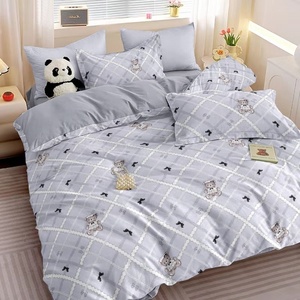Yuyang Home Textile Supplier Checker Quilt Set Natur gewaschene Mikro faser Baumwolle Bett bezug Set für Full Season Bettwäsche Set - Product Image 2