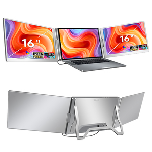 Monitor Portátil Triple de 16 Pulgadas y 1200P, USB C, Un Solo Cable, Pantalla Dual para Laptop, Extensor Empresarial, Stock Forex, HDR IPS - Product Image 1